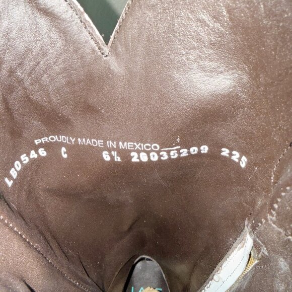 Lane Boots Womens Cowhide Cowboy Boots Tall Brown Western Cow Skin Size 6.5 NEW - Picture 11 of 13